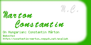 marton constantin business card
