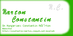 marton constantin business card